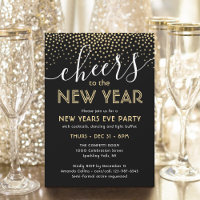 Silvester Party Cheers Black and Gold Confetti