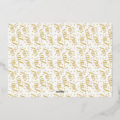 Silvester Party Clink Confetti Gold Folieneinladung (Rückseite)