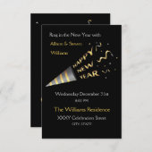 Silvester Party Design. Einladung (Vorne/Hinten)