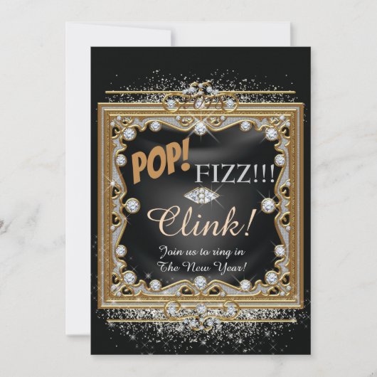 Silvester Party Einladung (Vorderseite)