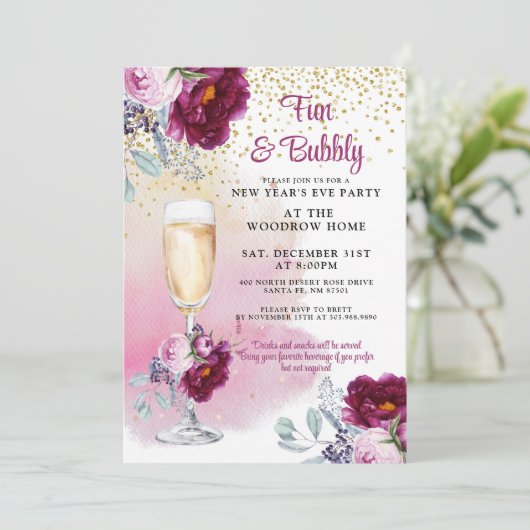 Silvester-Party Einladung (Stehend Vorderseite)