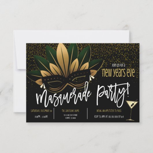 Silvester Party Einladung (Vorderseite)