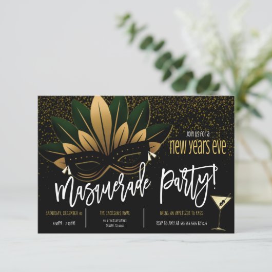 Silvester Party Einladung (Stehend Vorderseite)