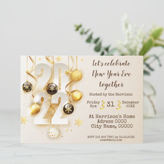 Silvester-Party Einladung (Stehend Vorderseite)