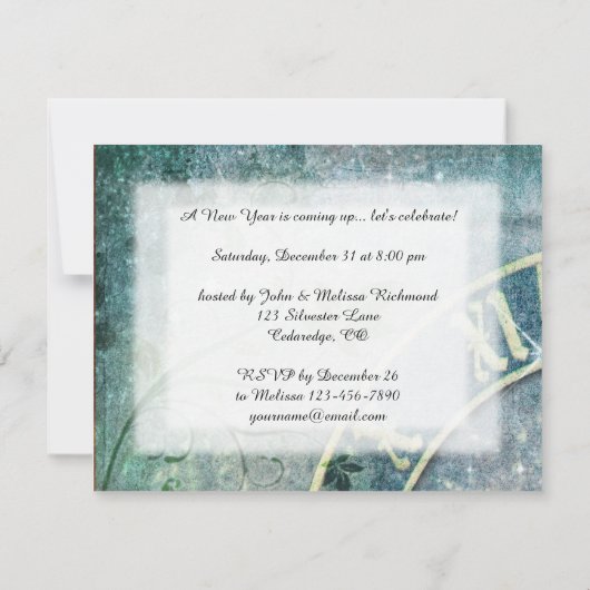 Silvester-Party Einladung (Rückseite)