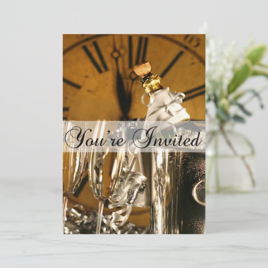 Silvester-Party Einladung (Stehend Vorderseite)