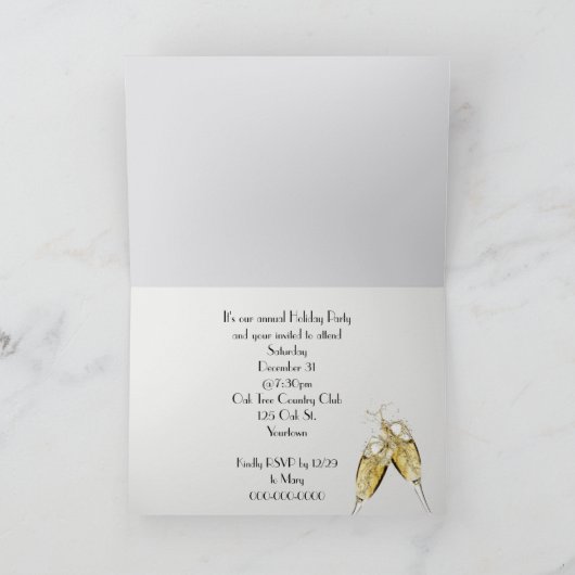 Silvester Party Einladung (Innenseite)