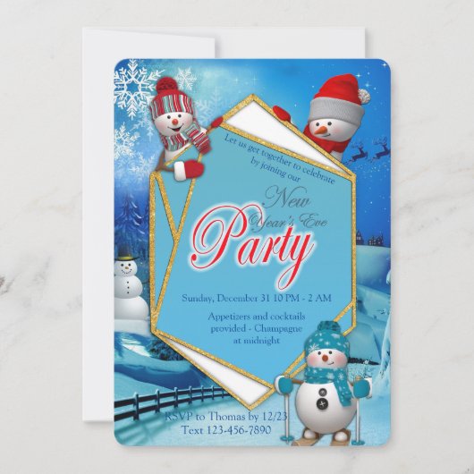 Silvester-Party Einladung (Vorderseite)