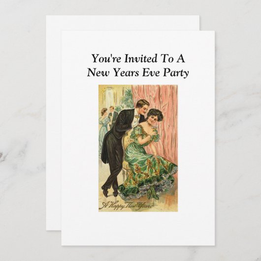 Silvester-Party Einladung (Vorne/Hinten)