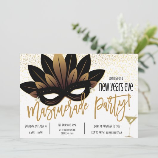 Silvester Party Einladung (Stehend Vorderseite)