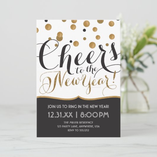 Silvester-Party Einladung (Stehend Vorderseite)