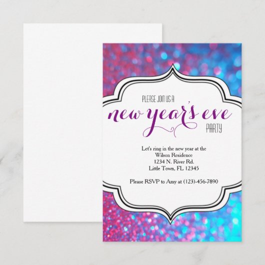 Silvester-Party Einladung (Vorne/Hinten)