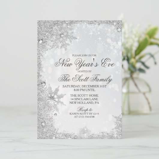 Silvester-Party Einladung (Stehend Vorderseite)