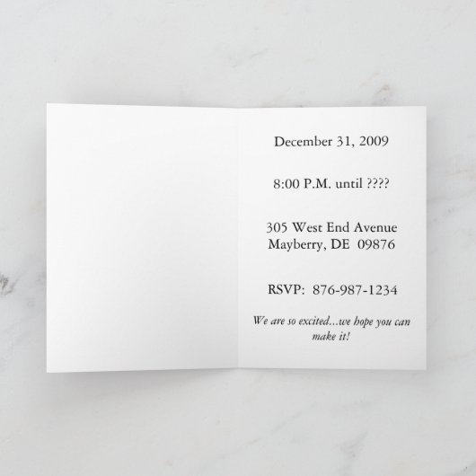 Silvester-Party Einladung (Innenseite)