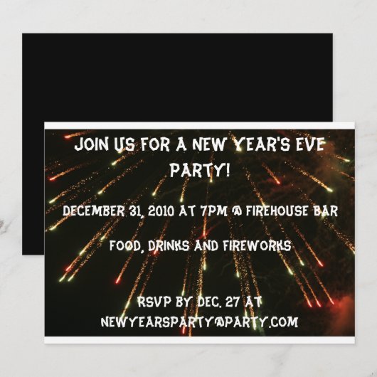 Silvester-Party Einladung (Vorne/Hinten)