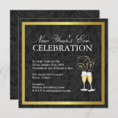 Silvester PARTY EINLADUNG (Vorne/Hinten)