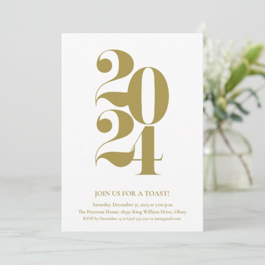 Silvester-Party Einladung 2024 (Stehend Vorderseite)