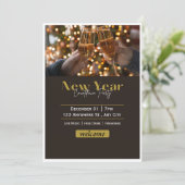 Silvester Party Einladung animiert NYE Invit (Stehend Vorderseite)