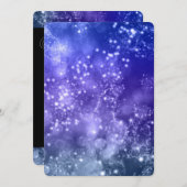 Silvester Party Einladung Blue Bokeh (Vorne/Hinten)