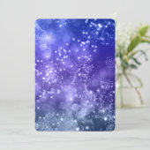 Silvester Party Einladung Blue Bokeh (Stehend Vorderseite)