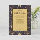 Silvester Party Einladung Champagne Feuerwerk (Stehend Vorderseite)