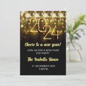 Silvester Party Einladung l Neujahr 2024 (Stehend Vorderseite)