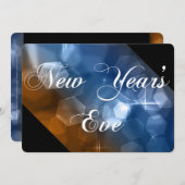 Silvester Party Einladung Mix Colors Bokeh 1 (Vorne/Hinten)