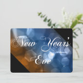 Silvester Party Einladung Mix Colors Bokeh 1 (Stehend Vorderseite)