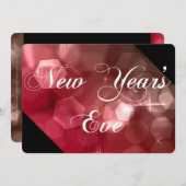 Silvester Party Einladung Mix Colors Bokeh 3 (Vorne/Hinten)