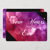 Silvester Party Einladung Mix Colors Bokeh 4 (Vorne/Hinten)