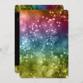 Silvester Party Einladung Mix Colors Bokeh 5 (Vorne/Hinten)