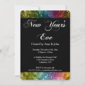 Silvester Party Einladung Mix Colors Bokeh 5 (Rückseite)