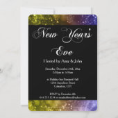 Silvester Party Einladung Mix Colors Bokeh 9 (Rückseite)