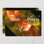 Silvester Party Einladung Orange Bokeh 1 (Vorne/Hinten)