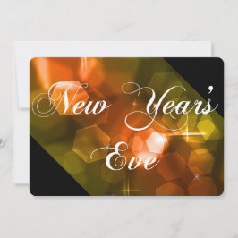 Silvester Party Einladung Orange Bokeh 1