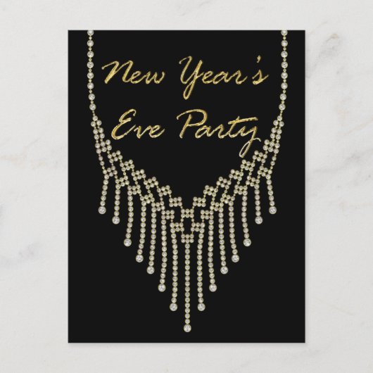 Silvester-Party Einladung Postkarte (Vorderseite)