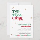 Silvester Party Einladung Retro Boho Spaß (Vorderseite)