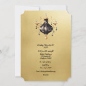 Silvester Party Einladung Schwarz und Gold (Rückseite)