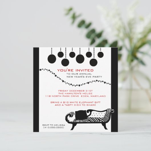 Silvester-Party Einladungen (Stehend Vorderseite)