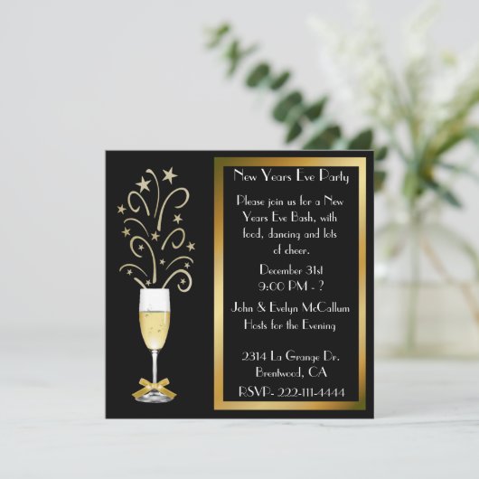 Silvester-Party Einladungen (Stehend Vorderseite)