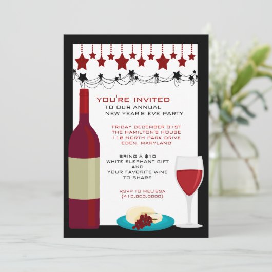 Silvester-Party Einladungen (Stehend Vorderseite)