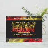 Silvester-Party Einladungen mit Lichtbruch (Stehend Vorderseite)