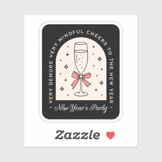 Silvester Party extravagant dunkles Coquette Schwa Aufkleber (Blatt)