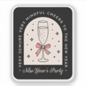 Silvester Party extravagant dunkles Coquette Schwa Aufkleber (Vorderseite)