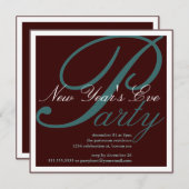 Silvester Party Feierlichkeiten Einladung (Vorne/Hinten)