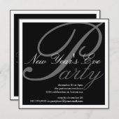 Silvester Party Feierlichkeiten Einladung (Vorne/Hinten)
