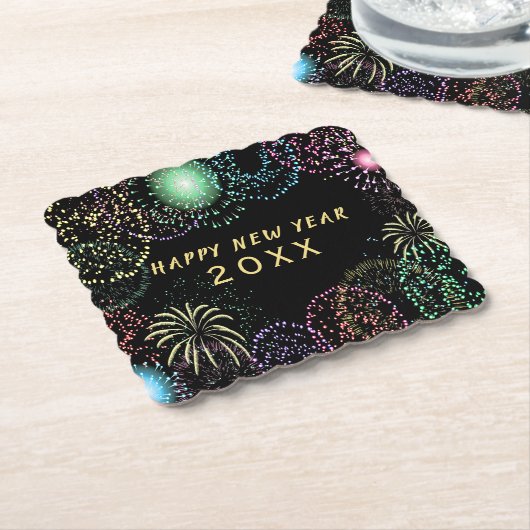Silvester Party Feuerwerk Feier Untersetzer (angewinkelt)