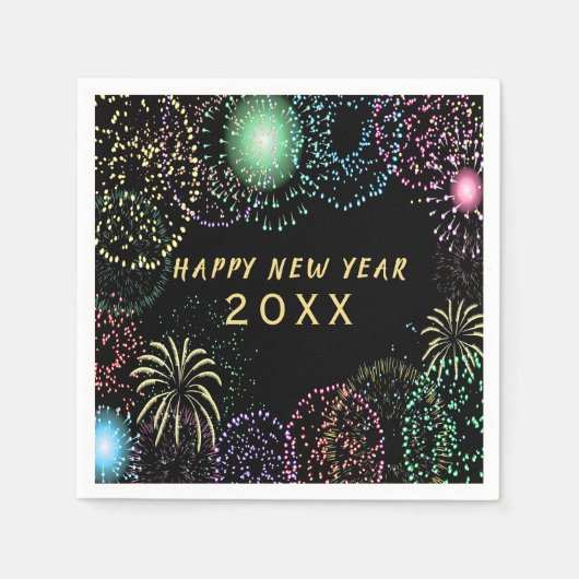 Silvester Party Feuerwerk Feierlichkeiten Papier Serviette (Vorderseite)