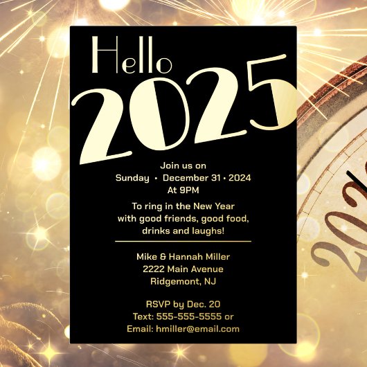 Silvester-Party Folieneinladung