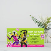 Silvester Party Fotokarte Tanzen Limon (Stehend Vorderseite)